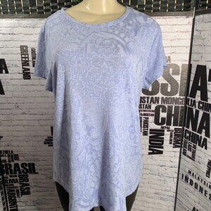 Simply Vera Wang Blue Textured Short Sleeve Top